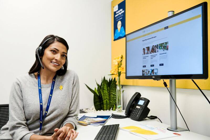 A Cancer Connect qualified professional providing phone support